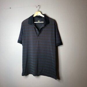 Greg Norman golf black brown shirt polo medium